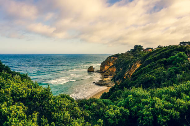 istock Beautiful cliffs next to the Great Ocean Road in Australia. 1353037025