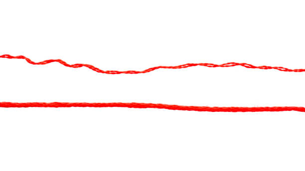 istock Set, collection of red thread isolated on white background, top view. Red string, rope, thread isolated on white background, top view, texture. Red thread close-up, top view. 1353037195