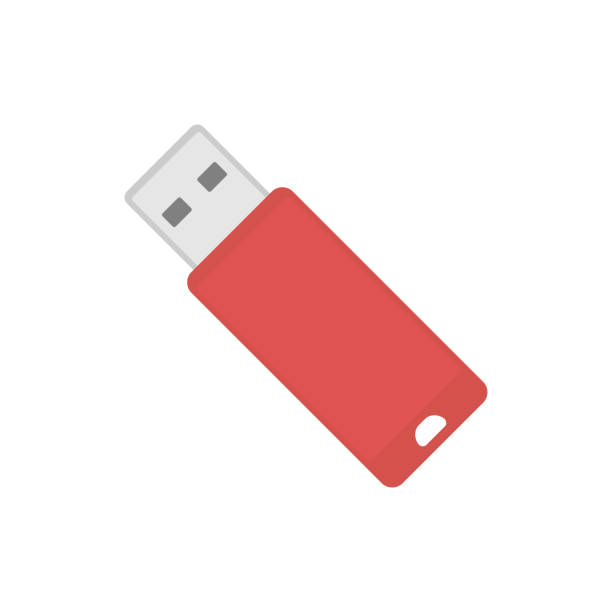 illustrations, cliparts, dessins animés et icônes de icône de clé usb. silhouette colorée. vue de dessus. illustration graphique vectorielle simple et plate. objet isolé sur fond blanc. isoler. - usb flash drive data symbol computer icon