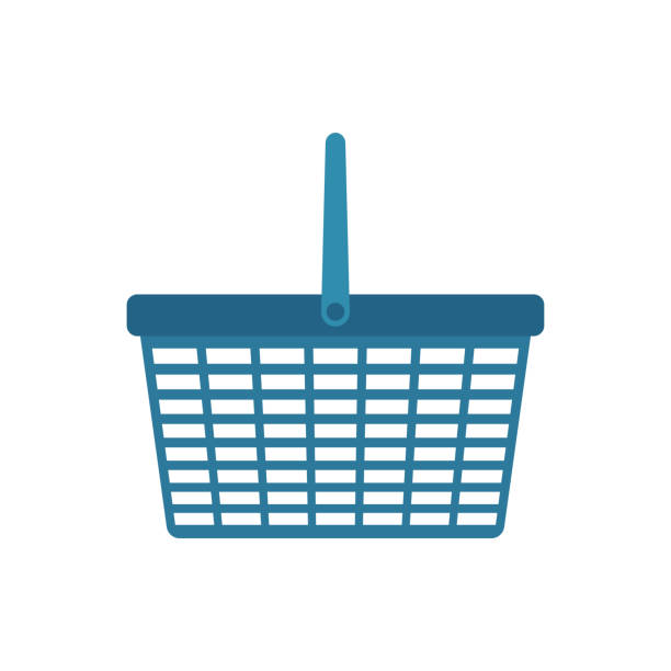 Shopping cart icon. Shop. Colored silhouette. Side view. Vector simple flat graphic illustration. The isolated object on a white background. Isolate. Shopping cart icon. Shop. Colored silhouette. Side view. Vector simple flat graphic illustration. The isolated object on a white background. Isolate. silhouette symbol computer icon shopping bag stock illustrations