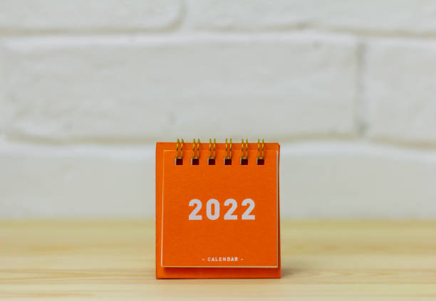 istock Calendar for the new year 2022.Desktop calendar on a light background. 1353044407