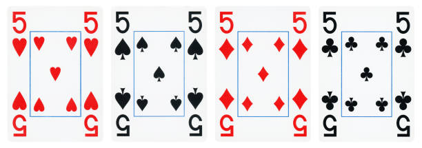 istock Set of Five playing cards - isolated 1353046692