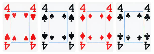 istock Set of Fours playing cards - isolated 1353047704
