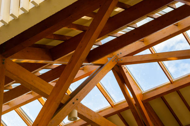istock Wooden structure of the ceiling 1353049571
