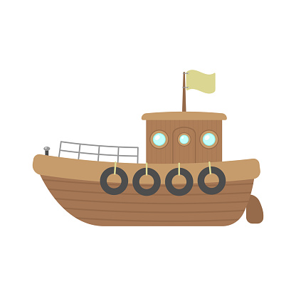 Ship Icon Wooden Motor Boat Colored Silhouette Side View Vector Simple Flat  Graphic Illustration The Isolated Object On A White Background Isolate  Stock Illustration - Download Image Now - iStock