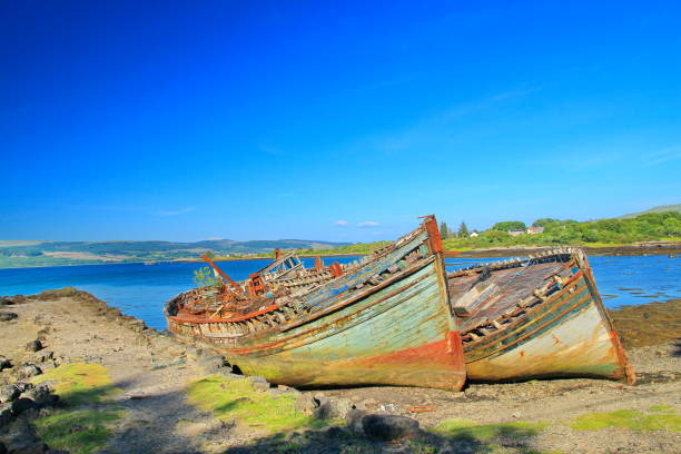 istock Old rusty boat on the island of Mull 1353053709