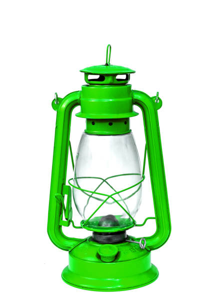 istock Vintage green  oil lamp on a white background 1353062766