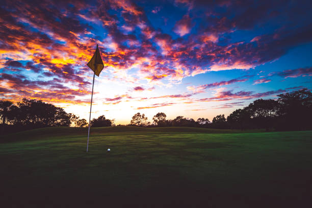 istock Stunning scenic south Florida sunset over a golf course 1353064003