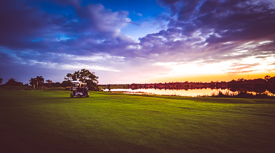 Beautiful scenic on Okeeheelee public golf course in West Palm Beach Florida