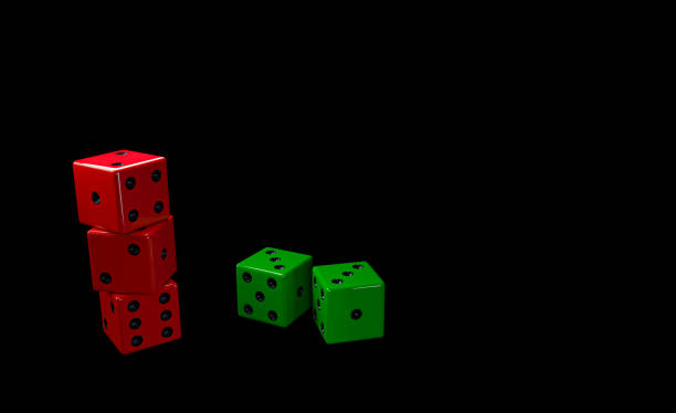 istock Modern Red, Green And Black Gambling Dices On Black - 3D Illustration 1353066622