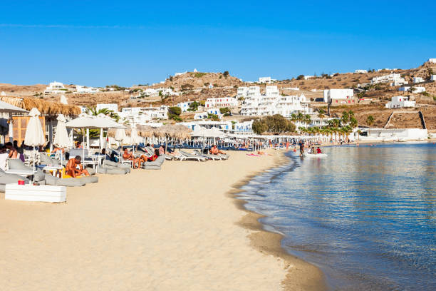 istock Mykonos island beach, Greece 1353068132