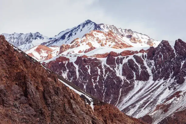 Mountain near Los Penitentes ski resort near Mendoza in Argentina