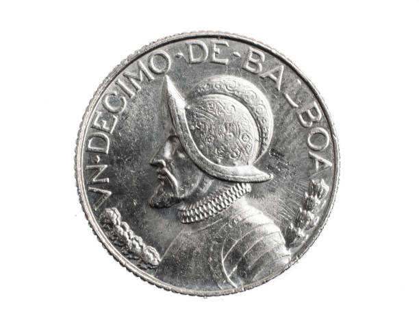 istock Panama quarter balboa cents coin on white isolated background 1353074588