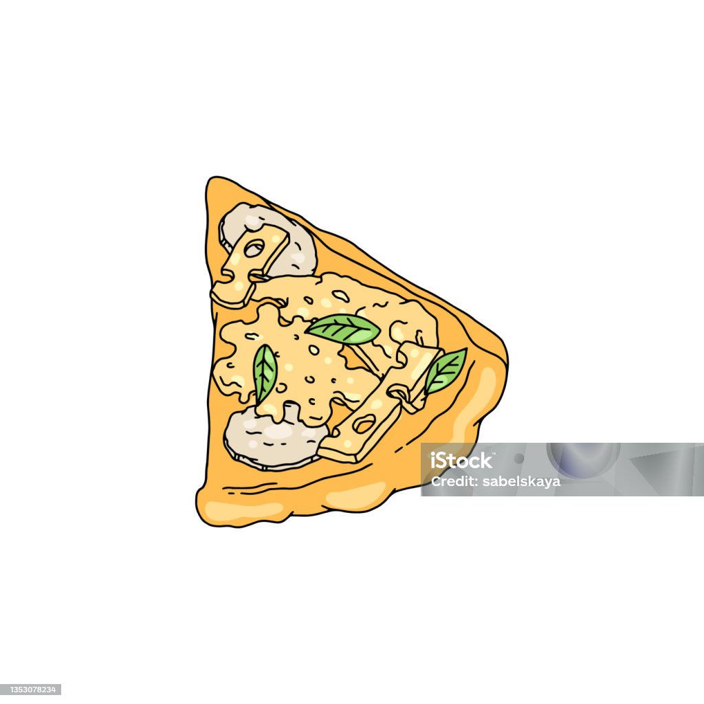 Quattro Formaggi Pizza Slice Vector Illustration Four Cheese Pizza Cartoon  Piece Of Italian Classic Vegetarian Pizza Stock Illustration - Download  Image Now - iStock