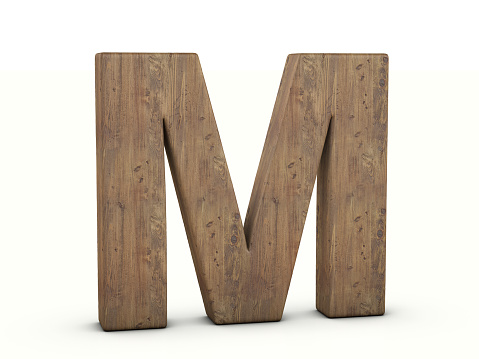 Letra de madera M photo