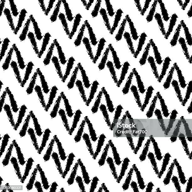 Black Ink Linear Angular Lines Isolated On White Background Monochrome ...