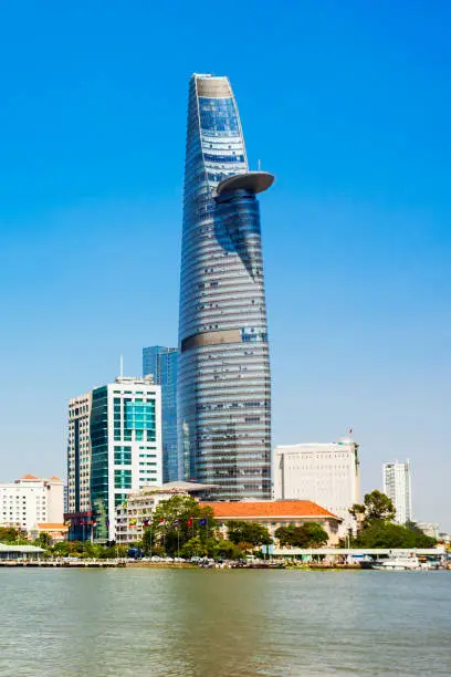 Ho Chi Minh city skyline aerial panoramic view. Ho Chi Minh is the largest city in Vietnam.