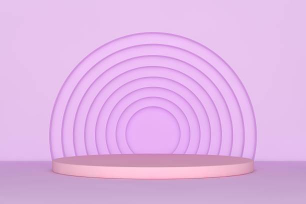 istock 3D Pink and Purple Stands, Product Stand, Blank Scene 1353082123