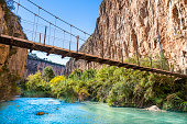 Chulilla hanging bridges suspension bridges on Turia river, Los C