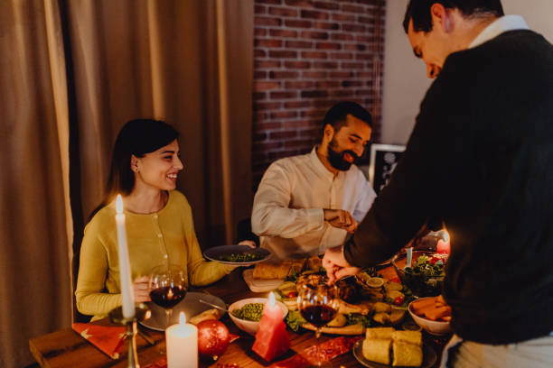 istock New year dinner at home with friends 1353096809