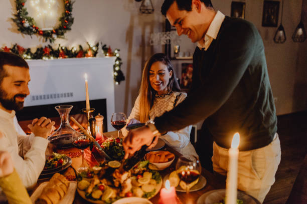 istock New year dinner at home with friends 1353096828