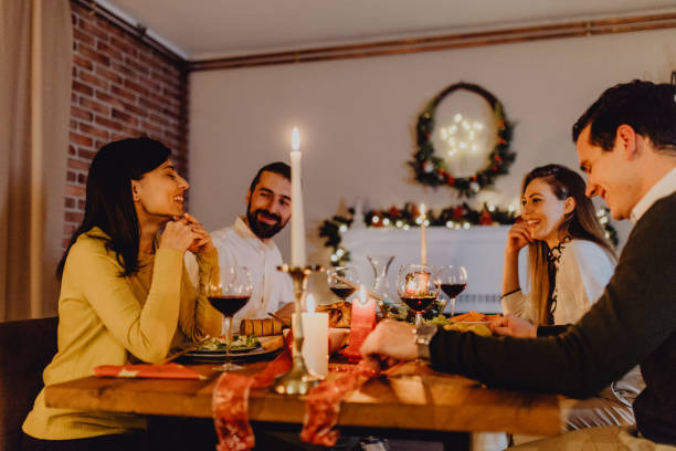 istock New year dinner at home with friends 1353096862