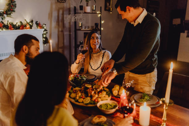 istock New year dinner at home with friends 1353097786