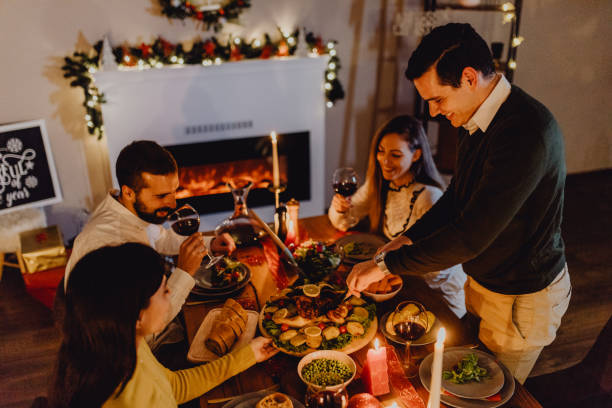 istock New year dinner at home with friends 1353097830