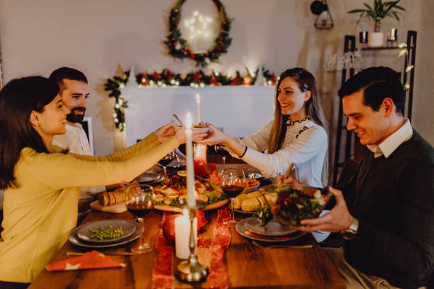 istock New year dinner at home with friends 1353097863