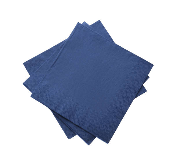 istock Blue clean paper tissues on white background, top view 1353100678