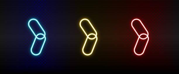 istock chain, connect, link neon icon set. Set of red, blue, yellow neon vector icon 1353102844