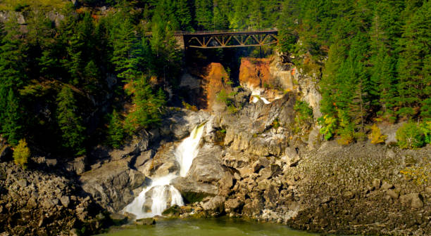 istock Waterfalls with Railroad Bridge 1353102989