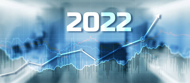 istock New year 2022 financial technology is changing business. Growth graph with return on investment idea 1353103321