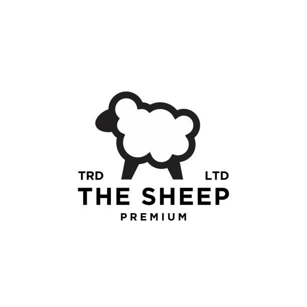 stockillustraties, clipart, cartoons en iconen met premium sheep icon designs - wol