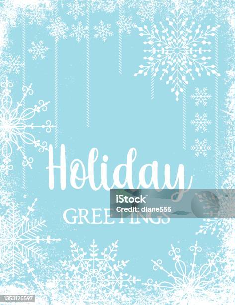 Blue Christmas Snowflakes Background Stock Illustration - Download Image Now - Border - Frame, Snowflake Shape, Clip Art