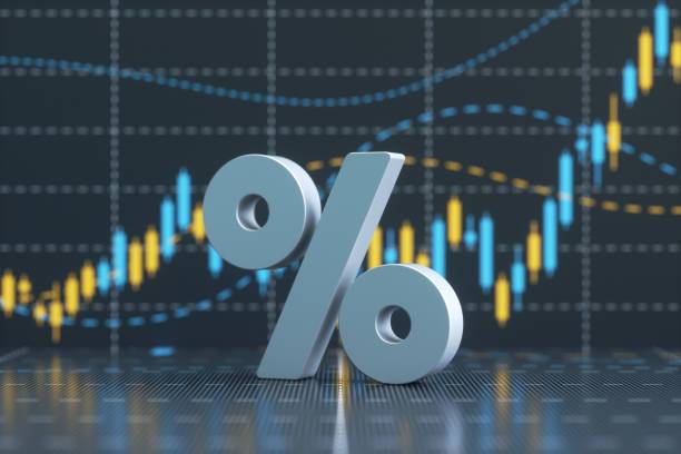 istock Percentage Sign on A Blue Financial Graph 1353134059