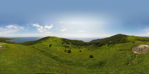 istock Panorama, Aerial, Forest, Mountains Range, Ocean, Summer 1353134127