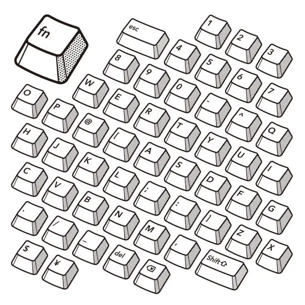 Vector illustration of Computer Keyboard Keys Set