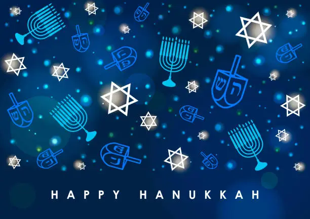 Vector illustration of Happy Hanukkah Pattern