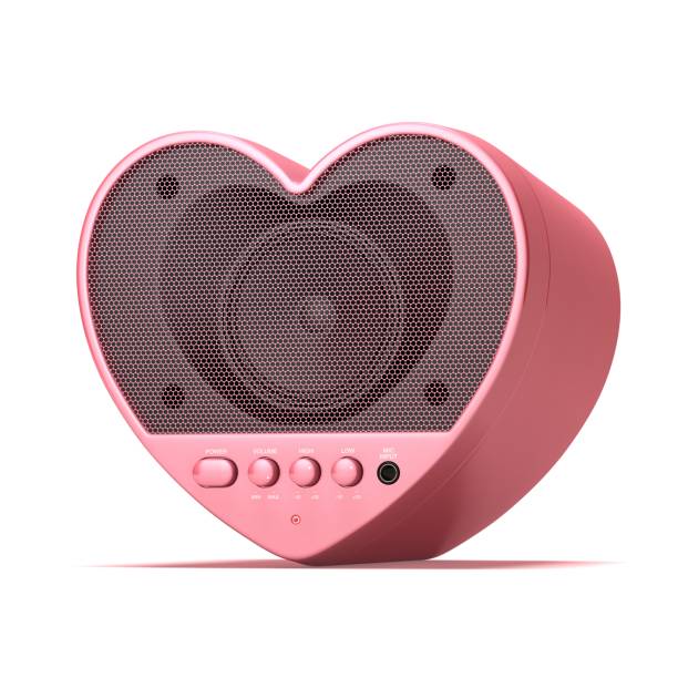 Heart-shaped speaker stock photo