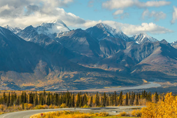 istock Golden fall, autumn view in northern Canada 1353152862