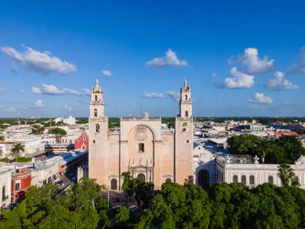 Cathedral of San Ildefonso, located in Merida downtown, Yucatan, Mexico