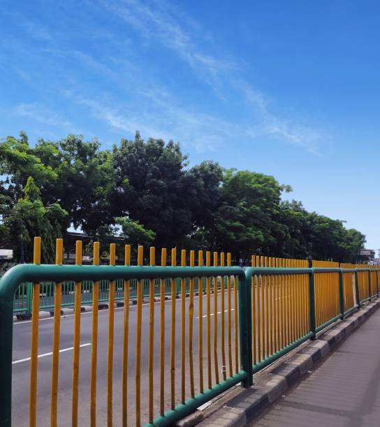 istock Road fence barrier 1353163218