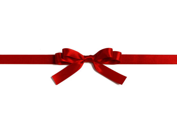 Red bow on white background stock photo
