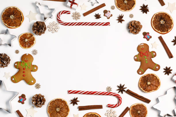 istock Christmas food frame isolated 1353167703