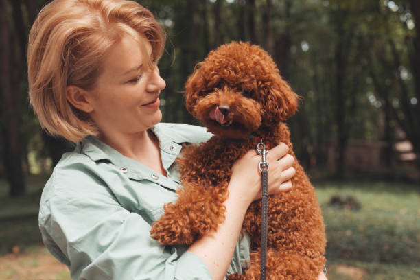 istock Woman With Dog 1353177790