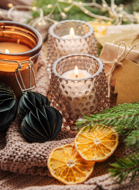 istock Christmas decoration with candles 1353182890