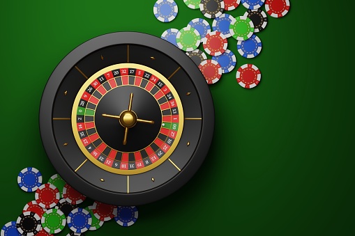 Roulette Wheel and Poker Chips