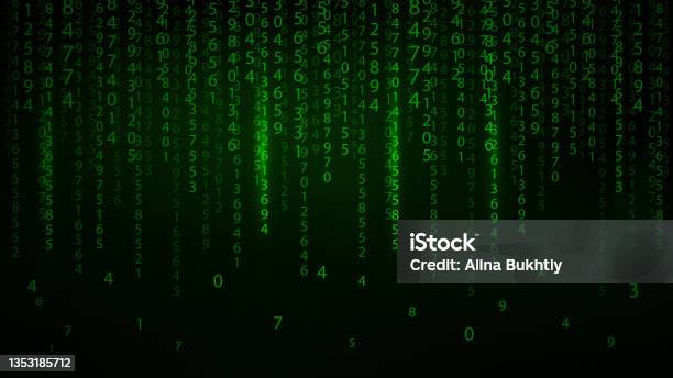 Green Matrix Computer Code Vector Illustration Technology Background ...