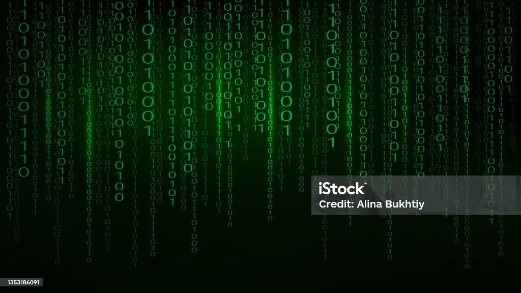 Green Matrix Computer Code Vector Illustration Technology Background ...